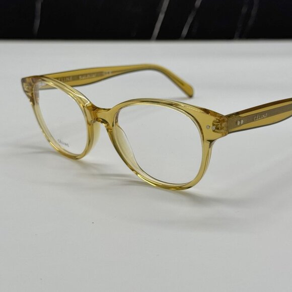 NEW CELINE CL50007I 039 GOLD ROUND UNISEX CELINE EYEGLASSES - Picture 2 of 10